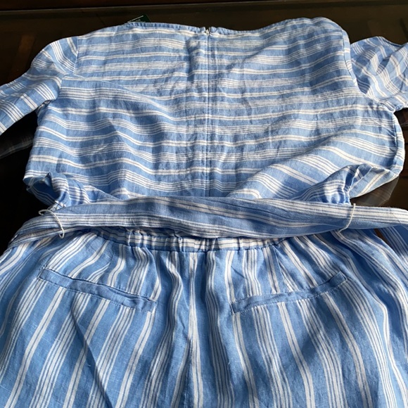 Lauren Ralph Lauren Ansley Striped Linen Jumpsuit. - Picture 15 of 16